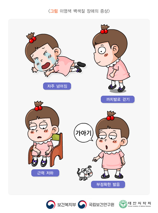이염색 백색질 장애의 증상